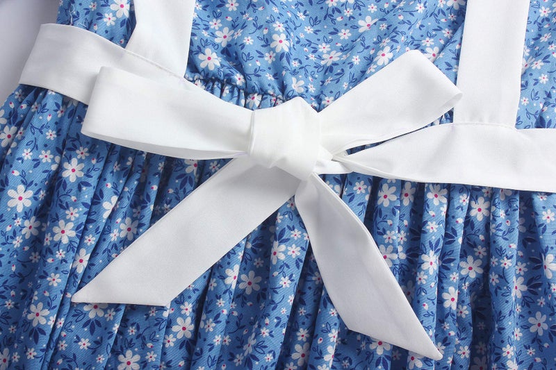 ReliBeauty Pioneer Girl Dress Colonial Prairie Costume Blue 130 - Image 5